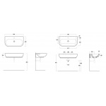 Simas E-Line Umywalka Ścienna/Stawiana na blat 90x48cm EL11/EL 11