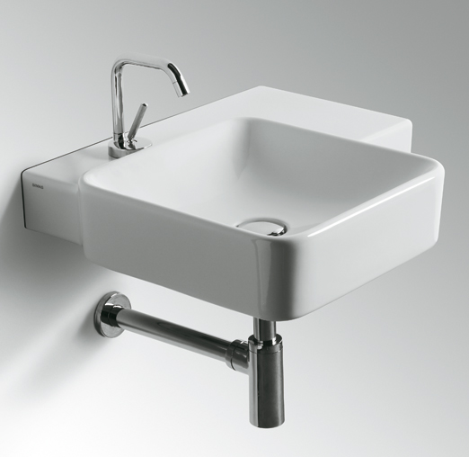 Simas Flow Umywalka Ścienna z blatem po prawej stronie 57x50cm FL21/FL 21