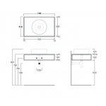 Simas Folio Stelaż wiszący bez blatu 79,5x51x15 cm FOSS80