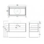 Simas Folio Szafka podwieszana bez blatu 98,8x50,5x48 cm biały FOM100