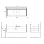 Simas Folio Szafka podwieszana bez blatu 118,8x50,5x48 cm biały FOM120