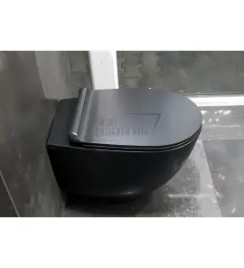   Simas Vignoni Miska WC wisząca bezrantowa z deską wolnoopadającą czarny mat VI18NEROMAT+VI004NEROMAT