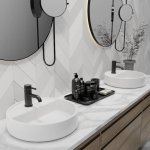 STEINBERG SERIA 100 Bateria umywalkowa z automatycznym korkiem Czarny 100.1000.S / 1001000S