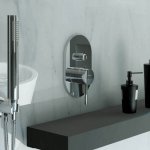 STEINBERG SERIA 100 Bateria wannowo-natryskowa podtynkowa element zewnętrzny Chrom 100.2103.3 / 10021033