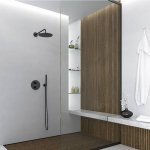 STEINBERG SERIA 100 Zestaw prysznicowy ze słuchawką i uchwytem z kolankiem Czarny mat 100.1670.S / 1001670S