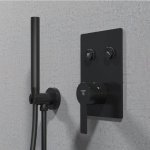 STEINBERG SERIA 100 Zestaw prysznicowy ze słuchawką i uchwytem z kolankiem Czarny mat 100.1670.S / 1001670S