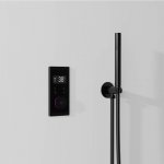 STEINBERG SERIA 100 Zestaw prysznicowy ze słuchawką i uchwytem z kolankiem Czarny mat 100.1670.S / 1001670S