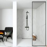 STEINBERG SERIA 100 Zestaw prysznicowy z baterią termostatyczną  i deszczownicą Ø 200 mm Czarny mat 100.2721.S / 1002721S