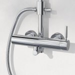 STEINBERG SERIA 100 Zestaw prysznicowy z baterią jednouchwytową i deszczownicą Chrom 100.2760 / 1002760
