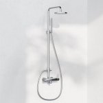 STEINBERG SERIA 100 Zestaw prysznicowy z baterią jednouchwytową i deszczownicą Chrom 100.2760 / 1002760