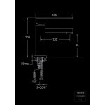 STEINBERG SERIA 160 Bateria umywalkowa bez korka Czarny mat 160.1010.S / 1601010S