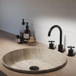 STEINBERG SERIA 250 Bateria umywalkowa 3-otworowa nablatowa Czarny mat 250.2000.S / 2502000S