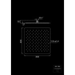 STEINBERG SERIA 390 Deszczownica ultrapłaska 300x300 mm Chrom 390.1682 / 3901682