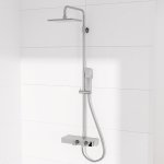 STEINBERG SERIA 390 Zestaw prysznicowy z baterią termostatyczną i deszczownicą 258x186 mm Chrom 390.2700 / 3902700