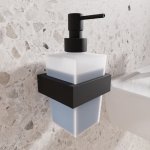 STEINBERG SERIA 460 Dozownik do mydła w płynie ścienny Biały mat/Czarny mat 460.8001.S / 4608001S