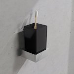 STEINBERG SERIA 460 Kubek szklany z uchwytem ściennym Chrom/Czarny mat 460.2002 / 4602002