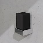 STEINBERG SERIA 460 Kubek szklany z uchwytem ściennym Chrom/Czarny mat 460.2002 / 4602002