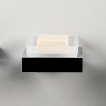 STEINBERG SERIA 460 Mydelniczka szklana z uchwytem ściennym Chrom/Biały mat 460.2201 / 4602201