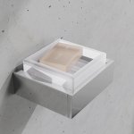 STEINBERG SERIA 460 Mydelniczka szklana z uchwytem ściennym Chrom/Biały mat 460.2201 / 4602201