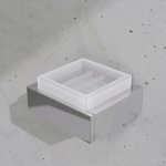 STEINBERG SERIA 460 Mydelniczka szklana z uchwytem ściennym Chrom/Biały mat 460.2201 / 4602201