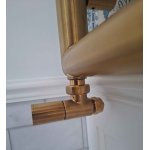      Sunerzha Bodes Grzejnik łazienkowy ścienny 80x50 cm Złoty szczotkowany z zaworami BO8050BG + RMVS-PEX-BG WYPRZEDAŻ EKSPOZYCJI!!