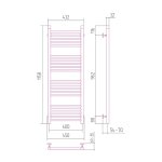 Sunerzha Bohemia Grzejnik łazienkowy ścienny 115,8x43,2 cm Stal polerowana 50209