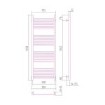 Sunerzha Bohemia Grzejnik łazienkowy ścienny 145,8x53,2 cm Stal polerowana 50216