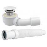 Clearwater Syfon wannowy z korkiem klik-klak pokrywa biały połysk K122WG