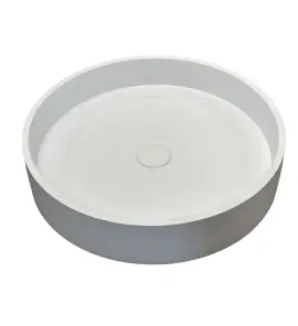   Tondo Umywalka stawiana na blat ∅48 cm biały mat z korkiem klik klak GD1157TMW WYPRZEDAŻ !!!