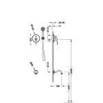 Tres Clasic Bateria prysznicowa podtynkowa ze słuchawką, wężem i wylewką mosiądz antyczny 24218005LV