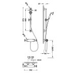 Tres Clasic Bateria prysznicowa termostatyczna z drążkiem, słuchawką i wężem mosiądz antyczny 24216402LV