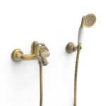 Tres Clasic Bateria wannowa/prysznicowa ze słuchawką i wężem mosiądz antyczny mat 24217001LM