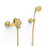 Tres Clasic Bateria wannowa/prysznicowa ze słuchawką i wężem złoty 24217001OR