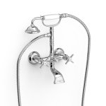 Tres Clasic Bateria wannowa/prysznicowa ze słuchawką i wężem chrom 24217601