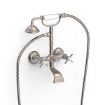 Tres Clasic Bateria wannowa/prysznicowa ze słuchawką i wężem stal 24217601AC