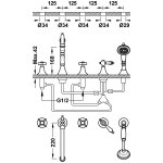 Tres Clasic Bateria wannowa 5-otworowa na brzeg wanny stal 24214601AC