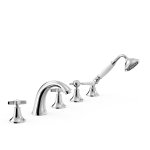 Tres Clasic Bateria wannowa 5-otworowa na brzeg wanny chrom 24214602