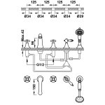 Tres Clasic Bateria wannowa 5-otworowa na brzeg wanny stal 24214602AC