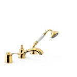 Tres Clasic Bateria wannowa 3-otworowa na brzeg wanny złoty 24214501OR