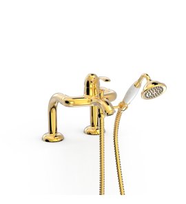 Tres Clasic Bateria wannowa ze słuchawką i wężem złoty 24219401OR