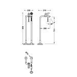 Tres Clasic Bateria wannowa i prysznicowa ze słuchawką i wężem antyczny mosiądz 24219402LV