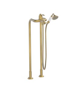 Tres Clasic Bateria wannowa i prysznicowa ze słuchawką i wężem antyczny mosiądz mat 24219402LM