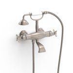 Tres Clasic Bateria wannowa i prysznicowa termostatyczna ze słuchawką i wężem stal 24217609AC
