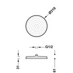 Tres Clasic Deszczownica prysznicowa Ø31 cm mosiądz antyczny 29933703LV