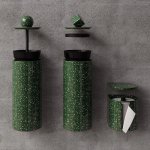 Trium Zestaw akcesorii łazienkowych Flaked Green TRIUMFG