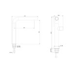 Trone Mage Bateria umywalkowa wysoka nablatowa Brushed stainless steel MAGEHIS