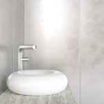 Trone Orbe Umywalka okrągła Ø 44 cm z korkiem White ORBEWH