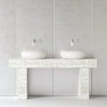 Trone Orbe Umywalka okrągła Ø 44 cm z korkiem White ORBEWH