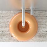 Trone Orbe Umywalka okrągła Ø 44 cm z korkiem Peach ORBEPE