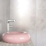 Trone Orbe Umywalka okrągła Ø 44 cm z korkiem Pink ORBEBPI